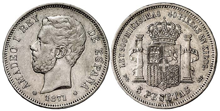 El duro de Amadeo de 1871